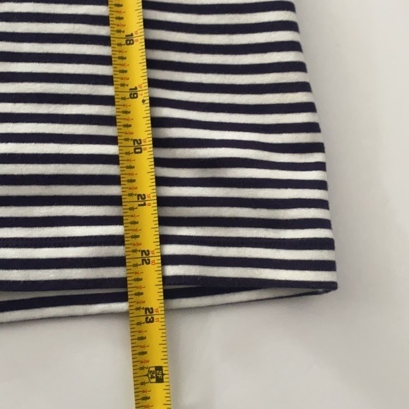 Chico’s Stripes Navy White Anchors Bedazzled 3/4 Sleeves Round Neck Blouse 2 - Picture 7 of 8